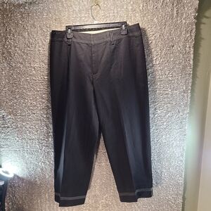 Linda Allard Ellen Tracy Women Capri Pants Cotton Black Size 14 Act  (35X33)